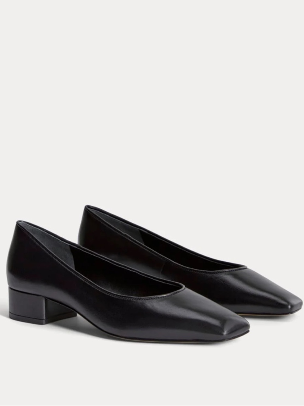Everlane Black Low Block Heel Pumps